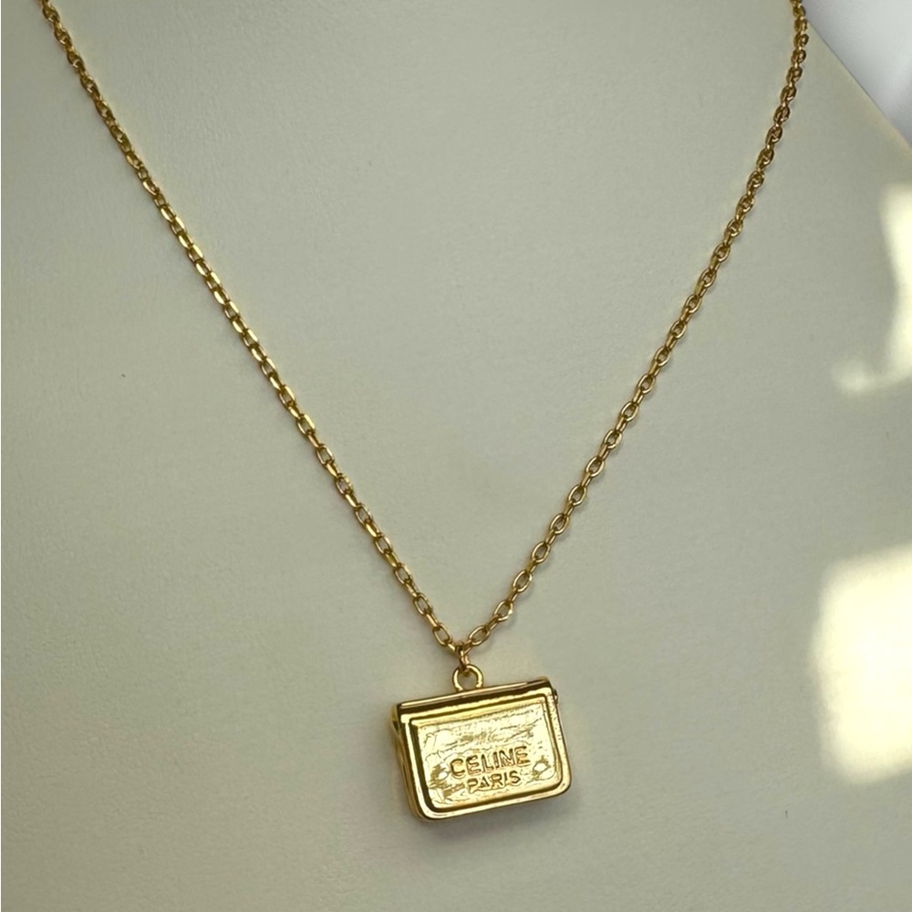 CELINE Paris Gold Bag Pendant Necklace - Picture 4 of 6